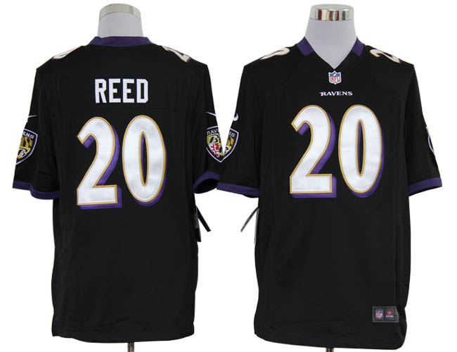 NFL Baltimore Ravens 20 Reed Mens Black jersey